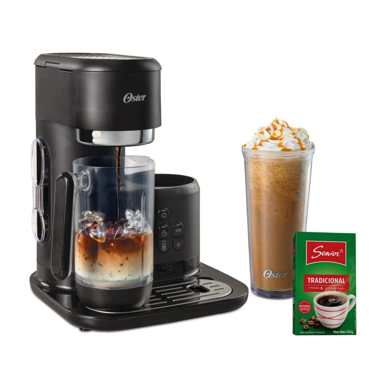 Cafetera Oster para Frappé 3 en 1 con Licuadora + Café Senior Tradicional de Regalo 