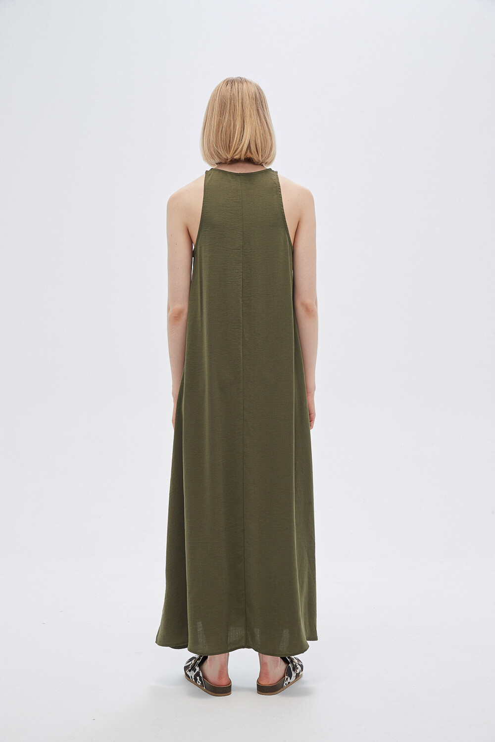Vestido Albareda Verde Oliva Oscuro