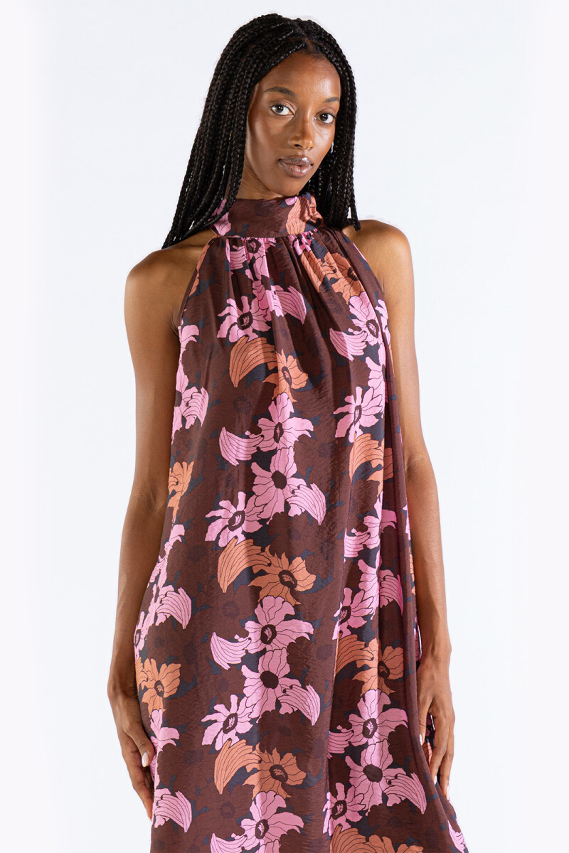 MICHU HALTER DRESS Broken Flowers