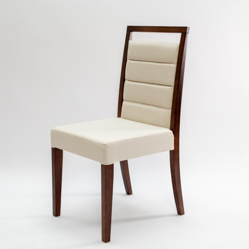 SILLA MADERA CLARA - TAPIZADO PU COLOR TIZA SILLA MADERA CLARA - TAPIZADO PU COLOR TIZA