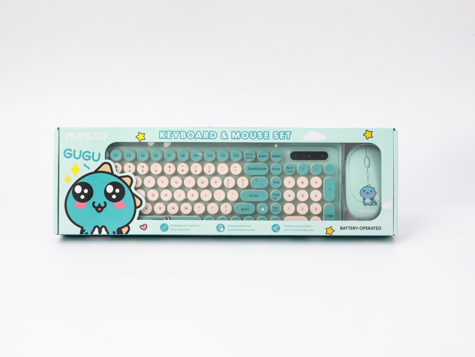 JUEGO DE TECLADO Y RATÓN GUGU (A PILAS) 