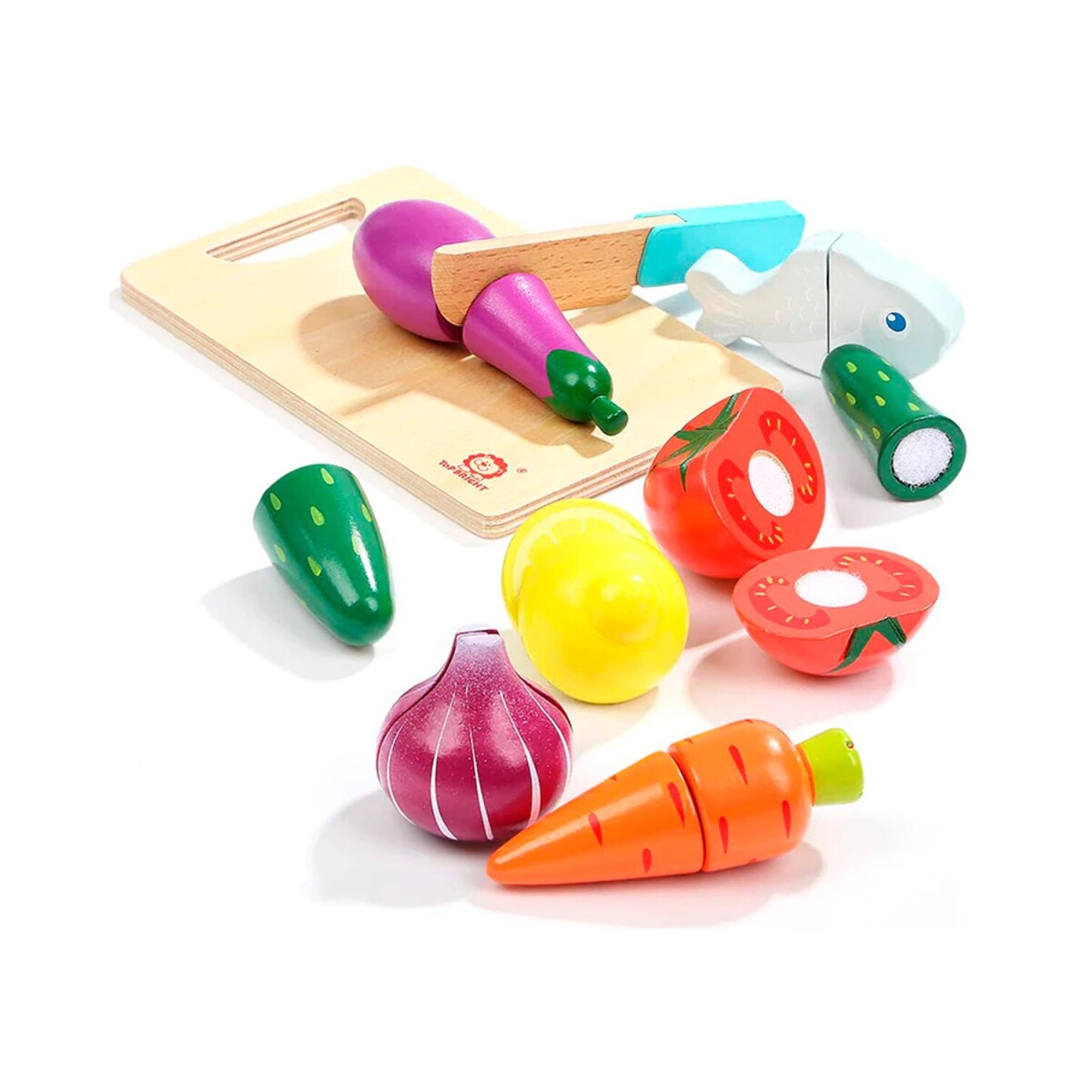 Juego didáctico Top Bright de cocina en madera con frutas y verduras 