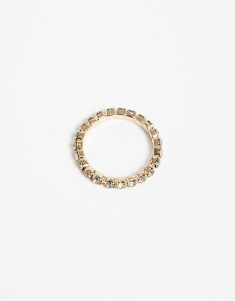 Anillos Medianos y Grandes Strass Anillo Con Strass - Dorado