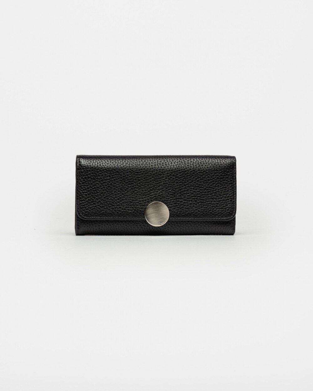 Billetera The Circle En Cuero Graneado Negro