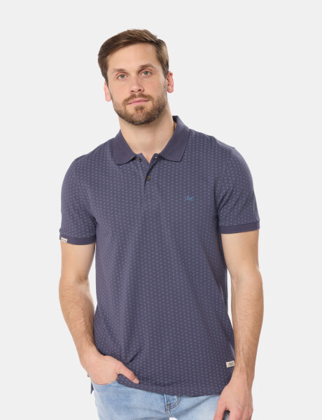 REMERA POLO ESTAMPADA Azul
