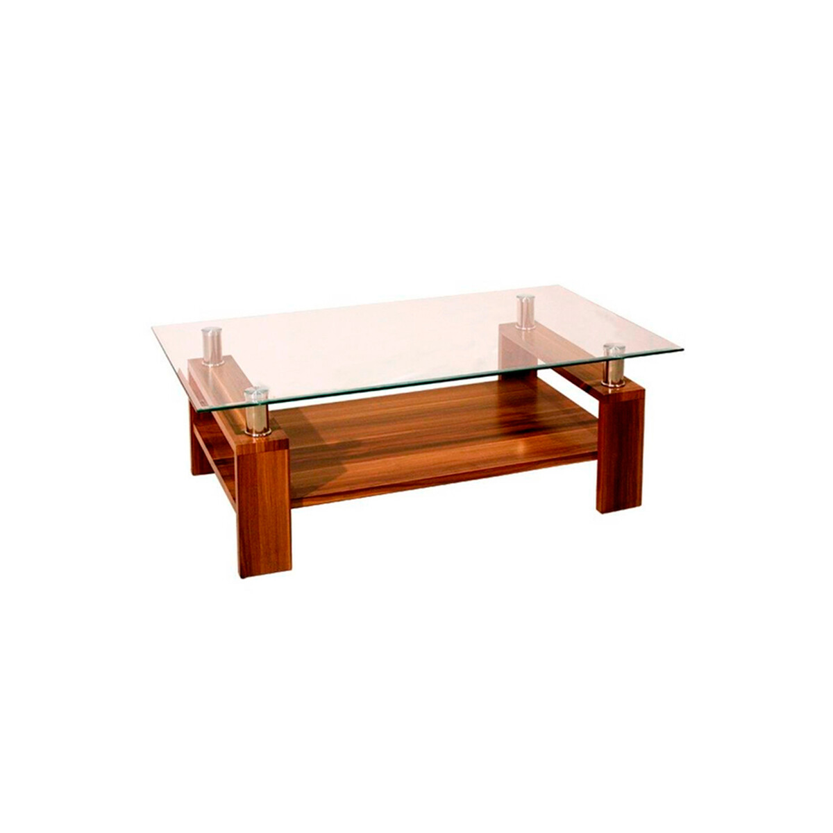 Mesa De Living De Madera Y Vidrio Rectangular C3119 