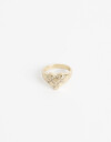 Anillos Medianos y Grandes Strass Anillo Corazón Strass - Dorado