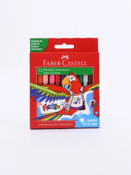 MARCADORES FINOS X 12 FABER CASTELL MULTICOLOR