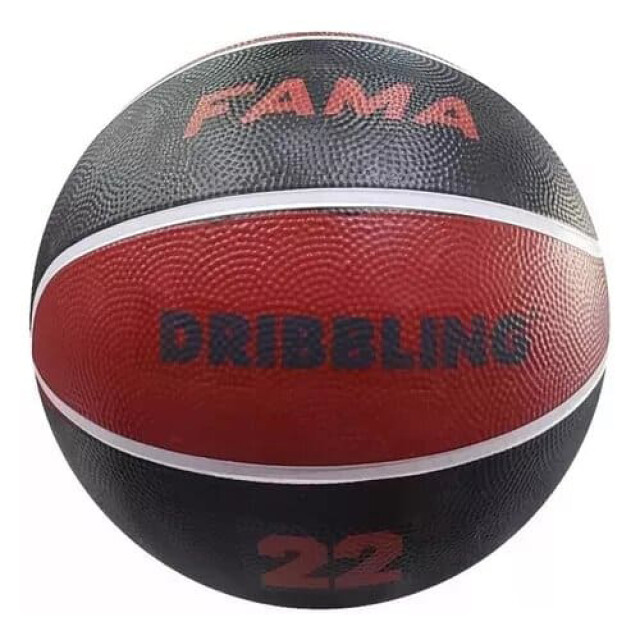 Pelota Dribbling Basket FAMA 22 Negro - Rojo