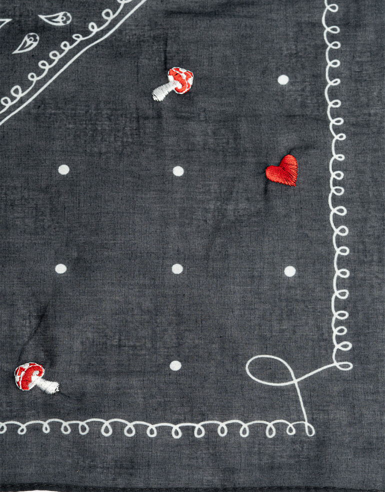 Pañuelos Raso Estampados Varios Pañuelo De Algodón Estampado - Negro