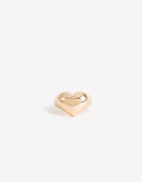 Anillos Medianos y Grandes Metal Anillo Metal Corazón - Dorado
