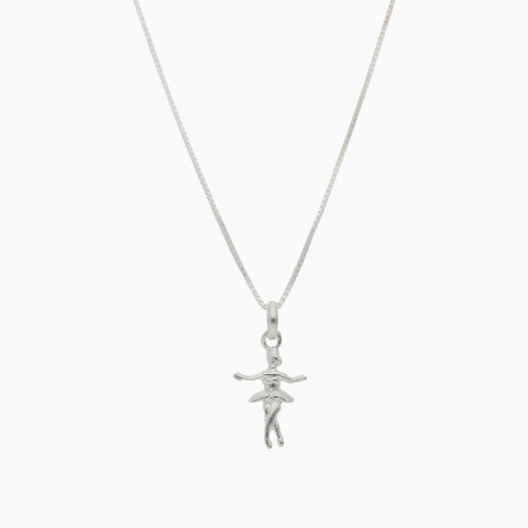 Cadena con dije de bailarina en plata 925 Cadena Con Dije De Bailarina En Plata 925