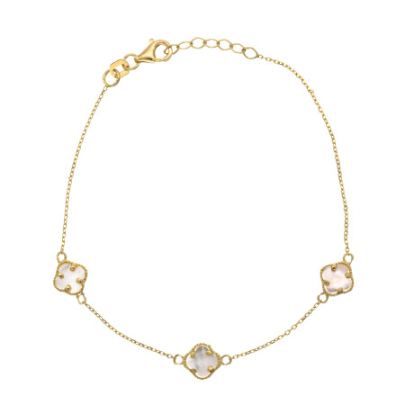 Pulsera FLOR de oro 9 ktes y NÁCAR Pulsera FLOR de oro 9 ktes y NÁCAR