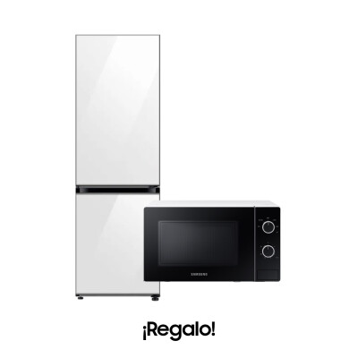 Heladera Samsung Bespoke 328 L + Microondas 20 L de Regalo White