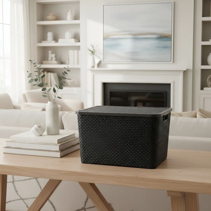 Caja ratán 40 lts NEGRO