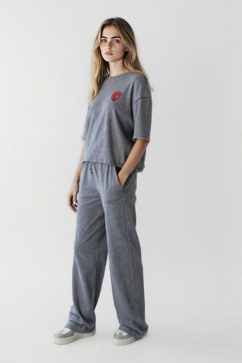 Remera Greta Gris oscuro