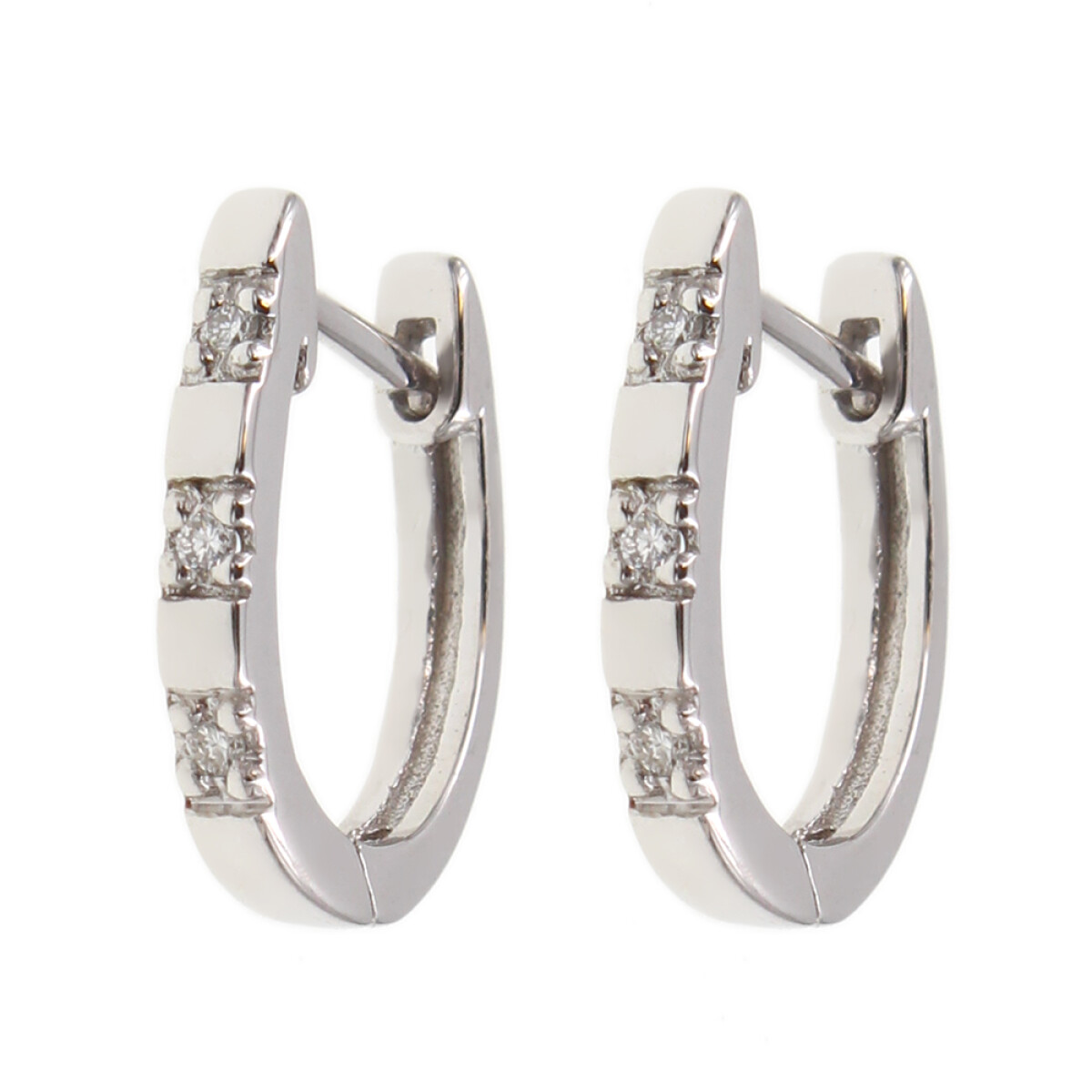 Caravanas Jazmín en oro blanco 18k con brillantes 