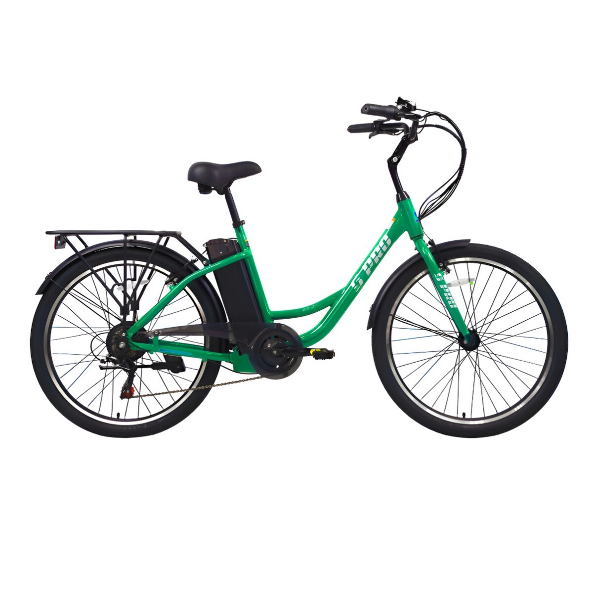 Bicicleta Eléctrica Urbana E-strada Rodado 26 X 1.95 Ltc - Verde Claro 