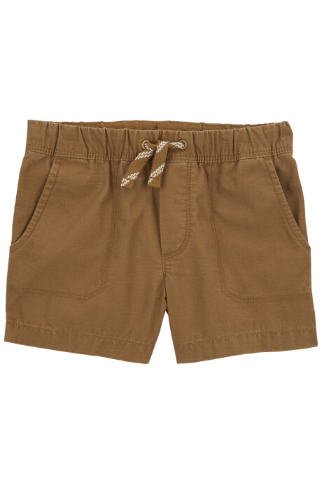 Short de lona, con cordón, marrón. Talles 2-5T Sin color
