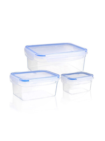 CONT. C/TRABAS PACK x 3 TRANSPARENTE