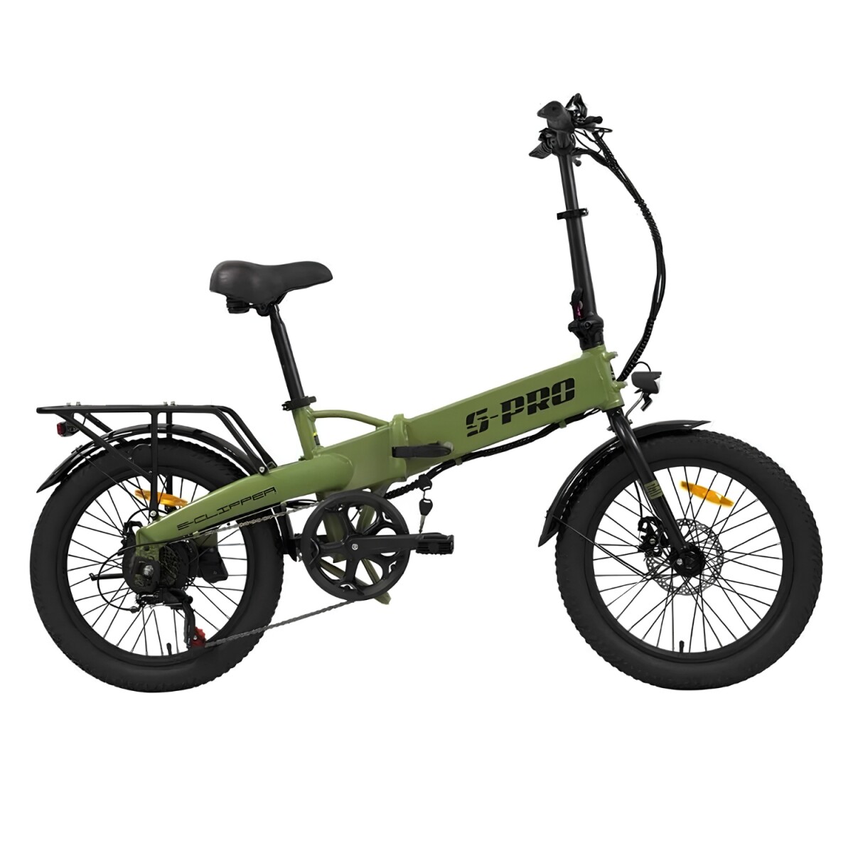Bicicleta Eléctrica Plegable S-pro E-clipper Rodado 20 - Verde Mate 