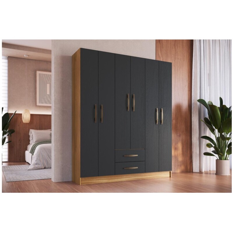 Armario Ropero Mac Mdp 6 Puertas 2 Cajones 9 Estantes Armario Ropero Mac Mdp 6 Puertas 2 Cajones 9 Estantes