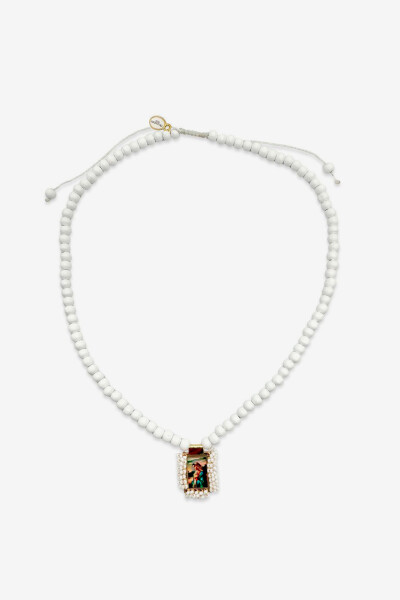 Collar de madera Blanco