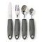 Set Cubiertos Adaptados Artritis, Temblor Manos Gris