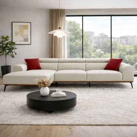 Sofá DUNA CUERO BEIGE - IZQUIERDO