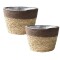 Set de 2 macetas Seagrass Marron
