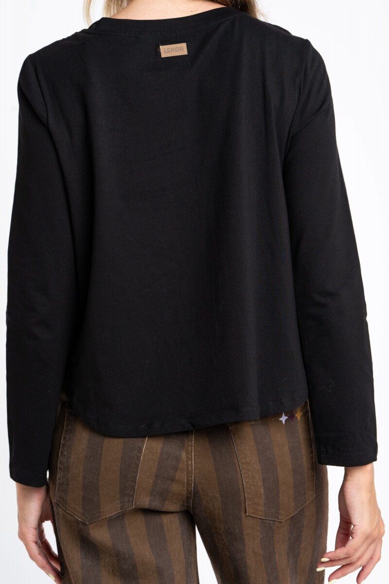 Remera Algodón Elastano Negro