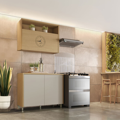 MOBILIARIO BEIGE MODULAR 120 CM COCINA JUEGO DE MUEBLES GAMAS DE BEIGE