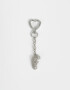 Llavero Glitter Llavero Y Charm Dije Letra "f" Strass - Plateado