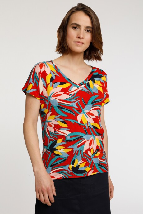 Remera estampada rojo