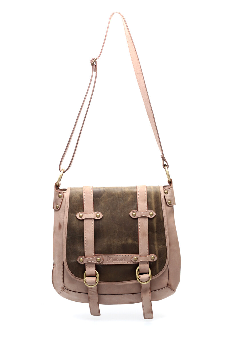 Cartera Morral combinada con hebillas - TAUPE CHOCOLATE 