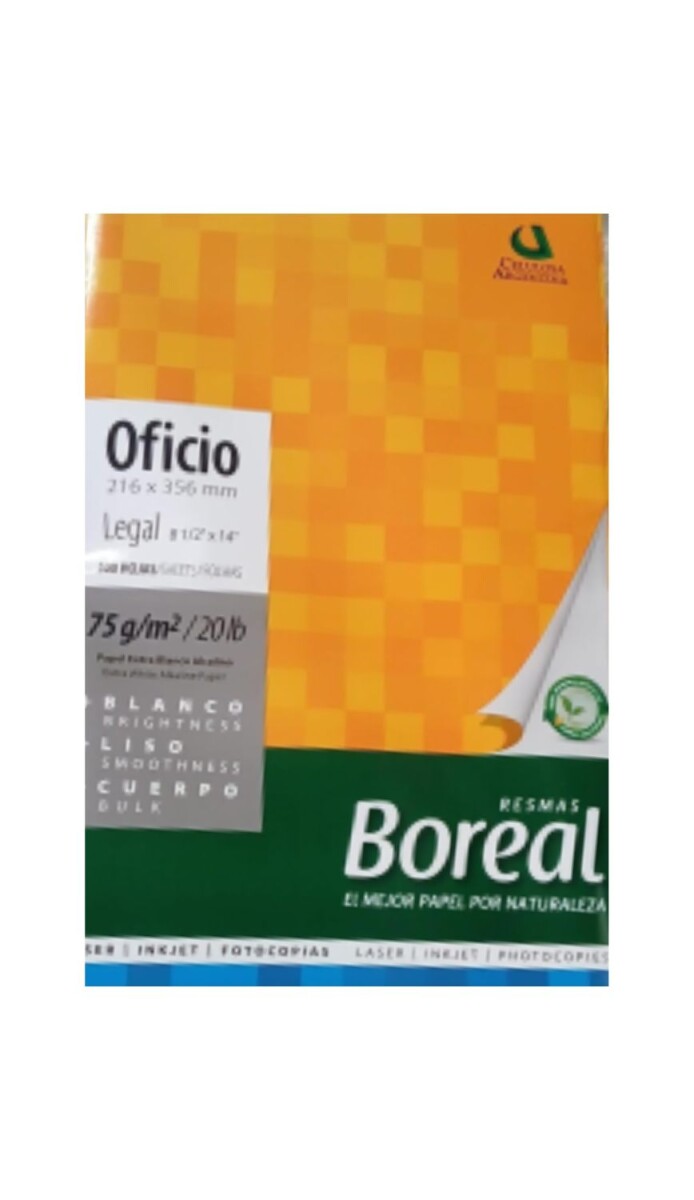 PAPEL FOTOCOPIA OFICIO BOREAL 500H (21.5X33CM) 