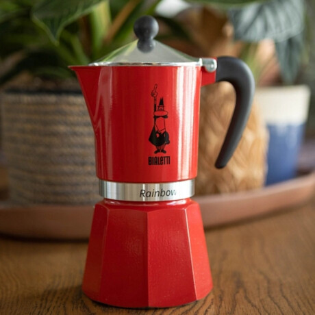 Cafetera Moka Rainbow Roja 270ml 6 Tazas Bialetti Cafetera Moka Rainbow Roja 270ml 6 Tazas Bialetti