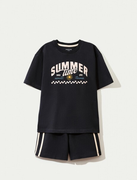 CONJUNTO INFANTIL CON ESTAMPA NEGRO