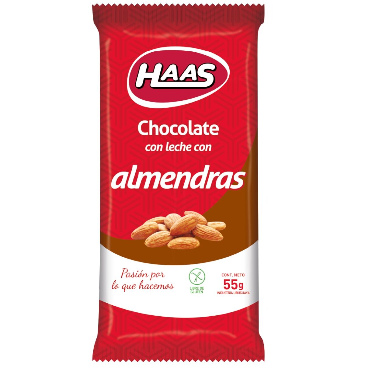 Tableta de Chocolate HAAS Leche con Almendras - 55 GR 