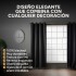 Cortina Blackout 100% Engomada Termica Set 2 Paños Tipo Lino Variante Color Gris Oscuro