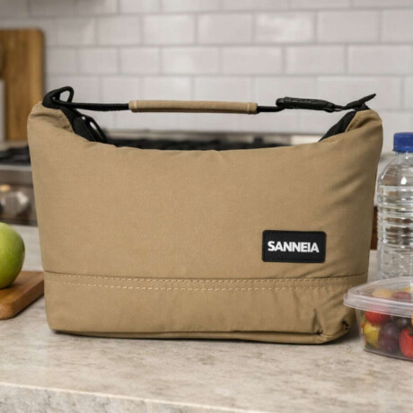 Lunchera térmica 6L con asa y correa para colgar 23x14x20cm Camel