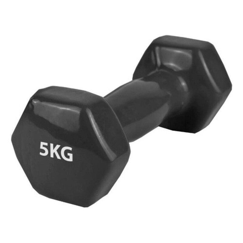 Mancuerna Individual para Aeróbica Lumax Forrada en Goma 5Kg Negra