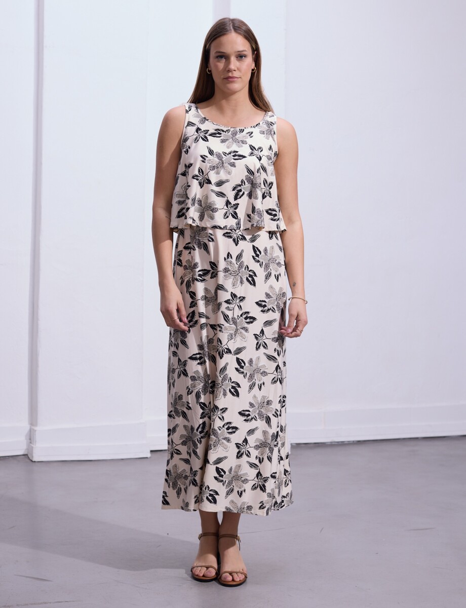 Vestido Maxi Printed - Beige/multi 