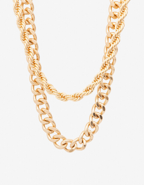 Collares Cortos Metal Set De Collares Combinados - Dorado