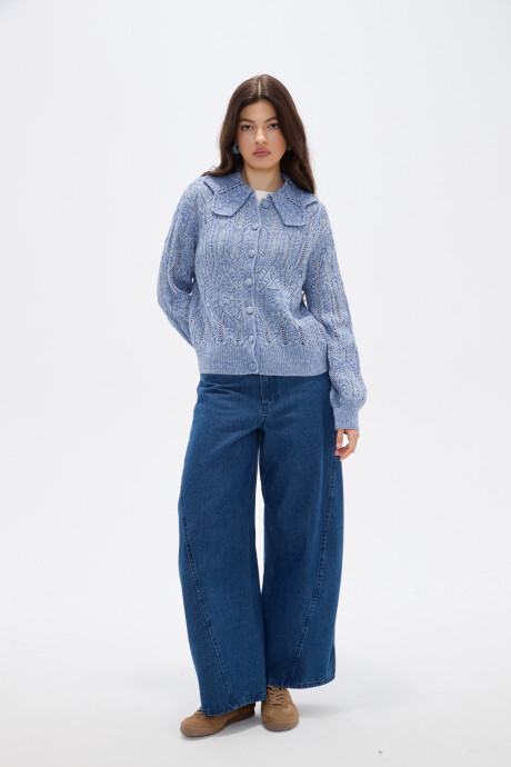 Cardigan Nerua Celeste Grisaceo