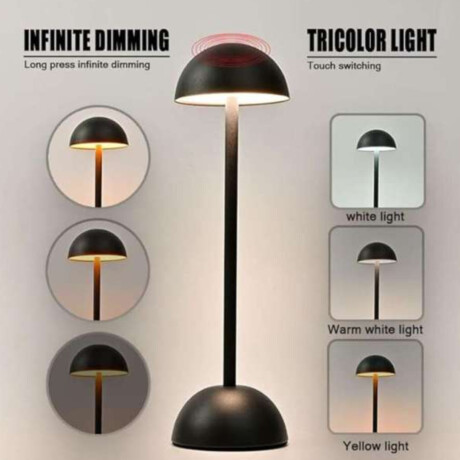 Lámpara de Mesa y Escritorio Minimalista con Luz Led Base Ondulada Negro