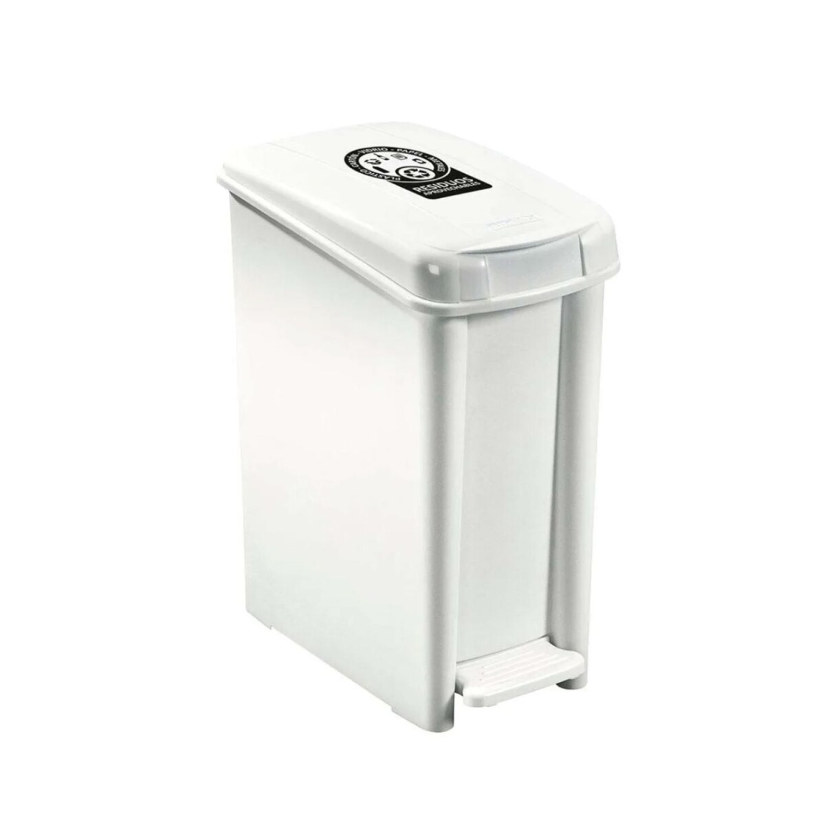 Papelera Basurero Con Pedal Rimax - 10 litros - Blanco 