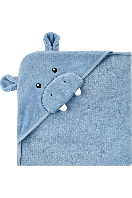 Toalla de algodón con capucha diseño hipopótamo 0