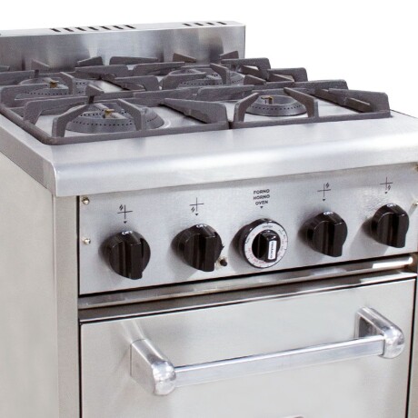 Cocina profesional a gas 4 hornallas en acero inox Cocina profesional a gas 4 hornallas en acero inox