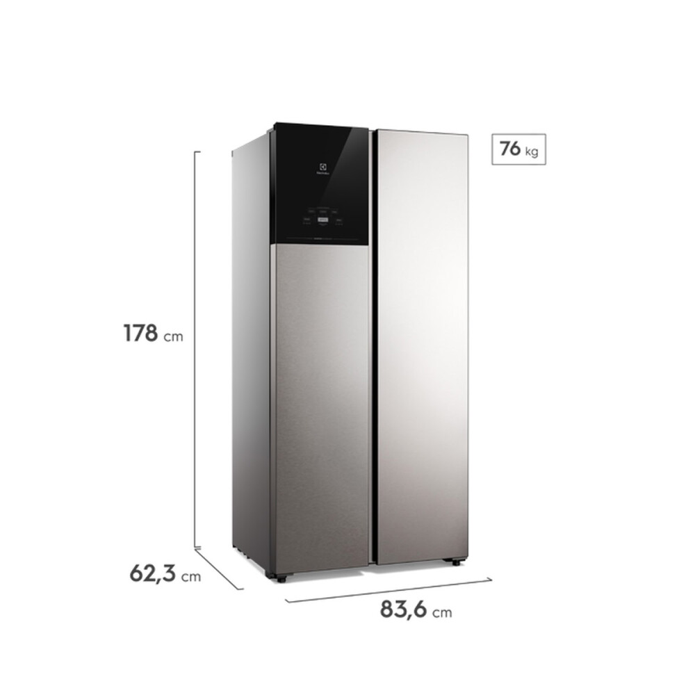Heladera Electrolux SBS Inverter No Frost 440 Lts Inoxidable